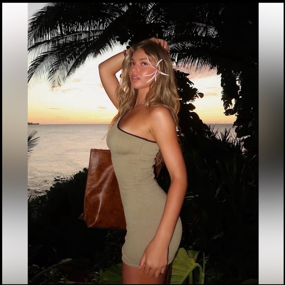 Indah Shae mini dress in Olive - Picture 2 of 13